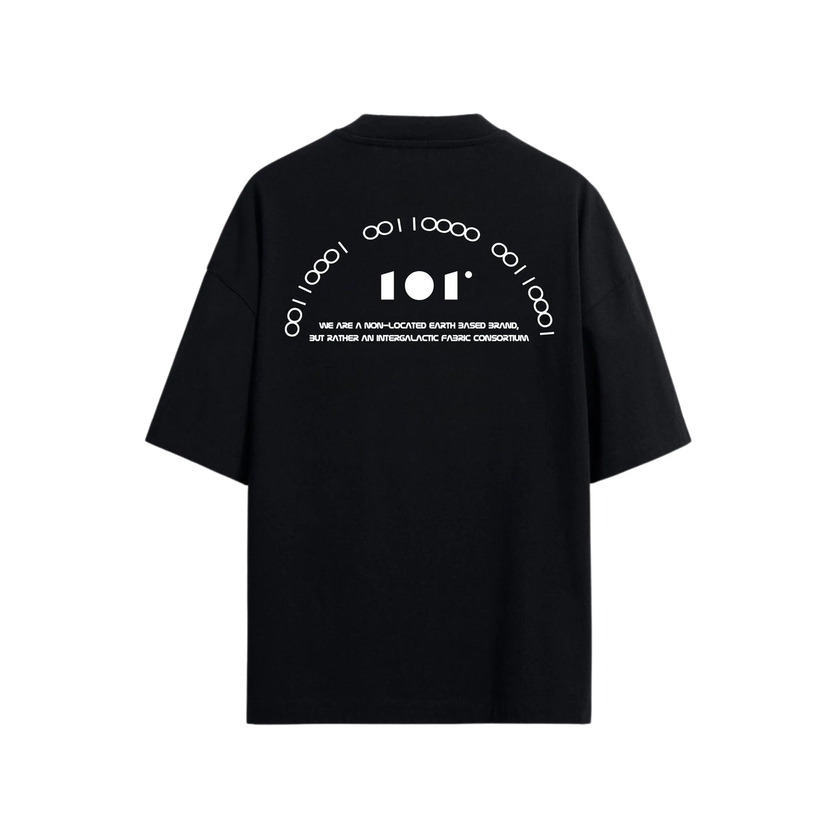 CAMISETA OVERSIZE EN ALGODON DE 300GR CON ESTAMPADO BINARIO SEMICIRCULAR