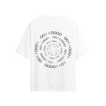 CAMISETA OVERSIZE EN ALGODON DE 300GR CON ESTAMPADO VORTICE BINARIO