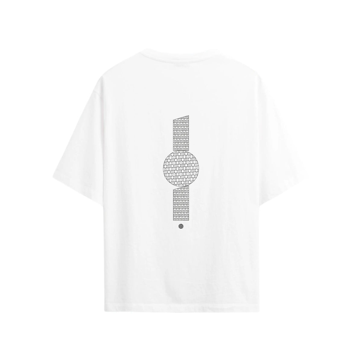 CAMISETA OVERSIZE EN ALGODON DE 300GR CON ESTAMPADO TRAMA VERTICAL