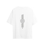 CAMISETA OVERSIZE EN ALGODON DE 300GR CON ESTAMPADO TRAMA VERTICAL