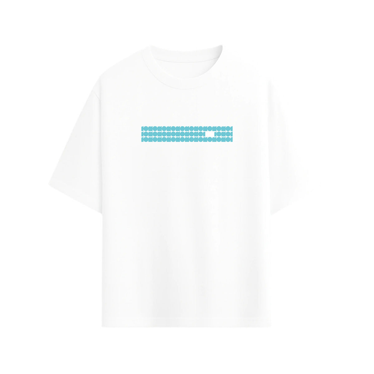 CAMISETA OVERSIZE EN ALGODON DE 300GR CON ESTAMPADO FRANJA CELESTE