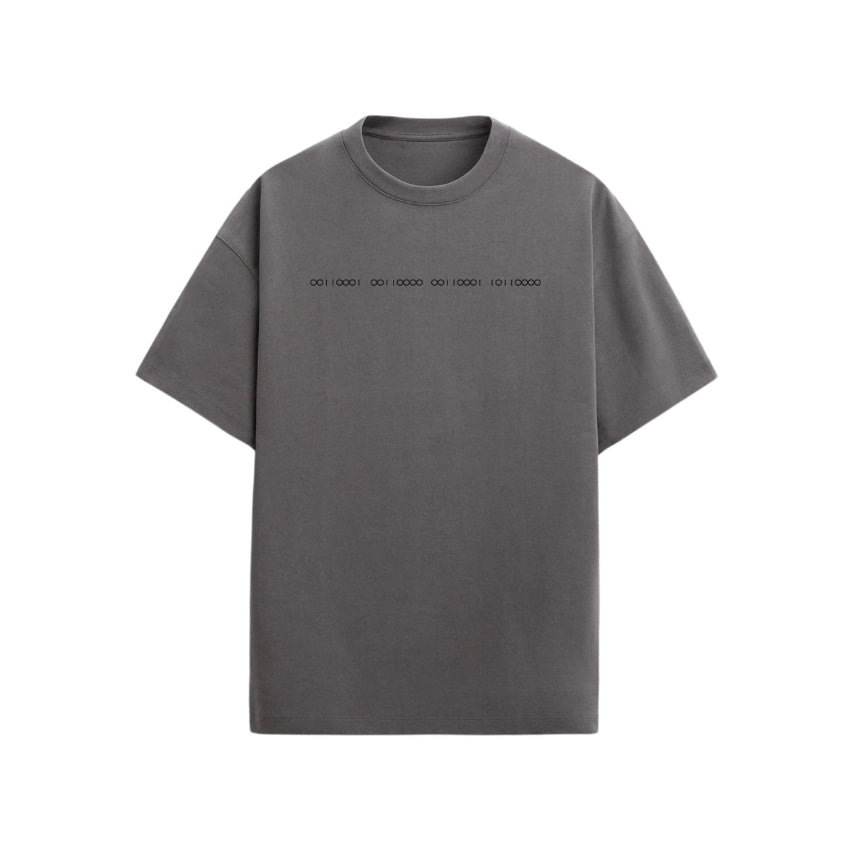 CAMISETA OVERSIZE EN ALGODON DE 300GR CON ESTAMPADO BINARIO CLÁSICO