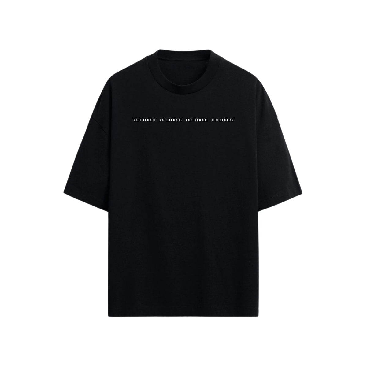 CAMISETA OVERSIZE EN ALGODON DE 300GR CON ESTAMPADO BINARIO CLÁSICO