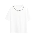 CAMISETA OVERSIZE EN ALGODON DE 300GR CON ESTAMPADO CUELLO BINARIO