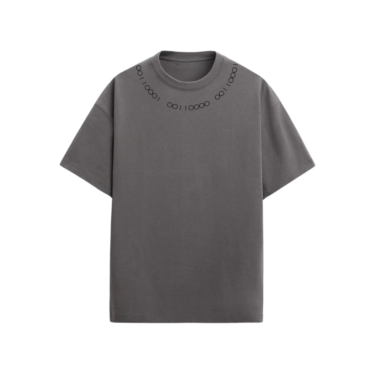 CAMISETA OVERSIZE EN ALGODON DE 300GR CON ESTAMPADO CUELLO BINARIO