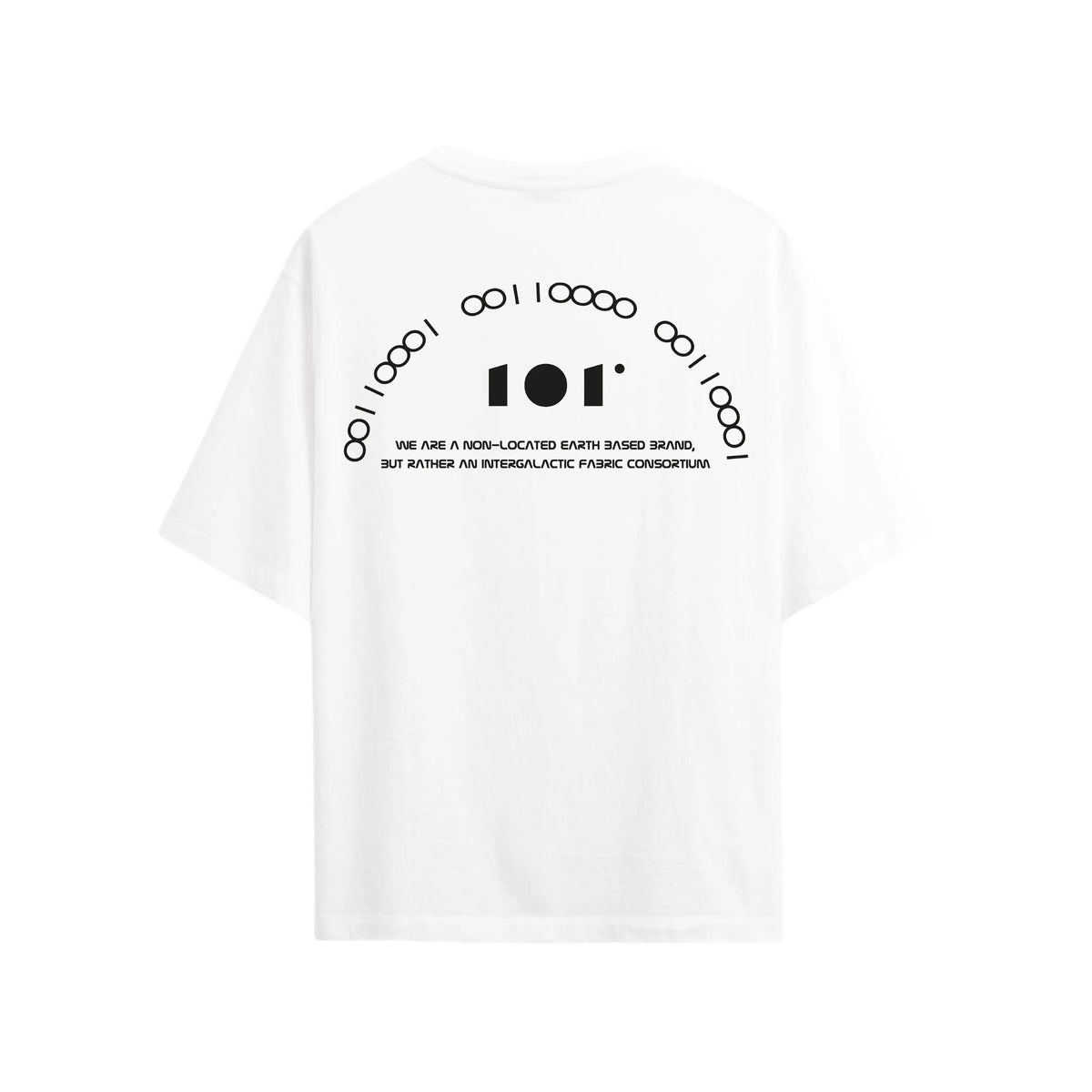 CAMISETA OVERSIZE EN ALGODON DE 300GR CON ESTAMPADO BINARIO SEMICIRCULAR