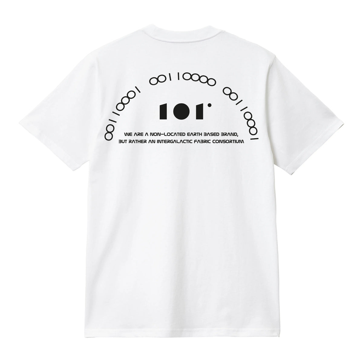 CAMISETA EN ALGODON PIMA 250GR CON ESTAMPADO BINARIO SEMICIRCULAR