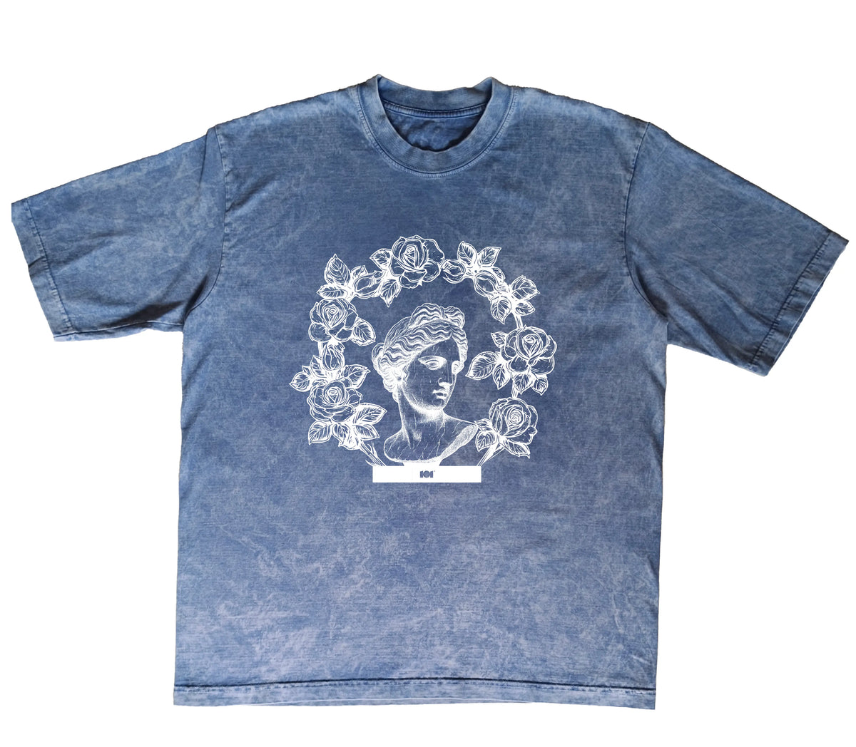 CAMISETA ACID WASH OVERSIZE EN ALGODON DE 300GR CON ESTAMPADO CORONA GRIEGA