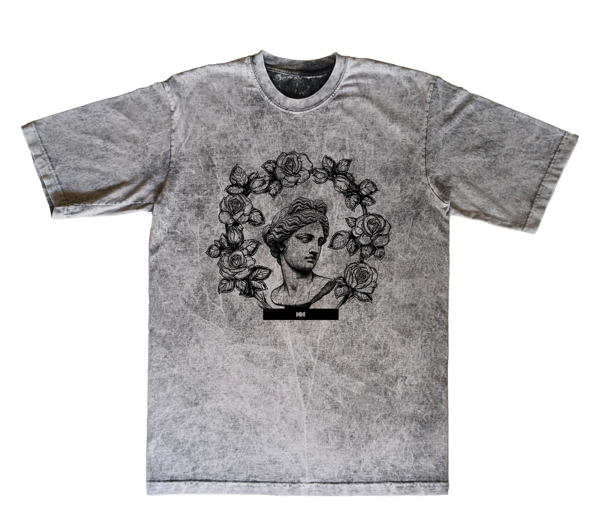 CAMISETA ACID WASH OVERSIZE EN ALGODON DE 300GR CON ESTAMPADO CORONA GRIEGA