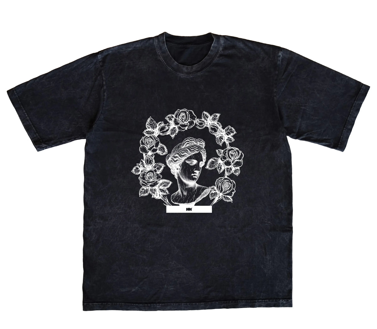 CAMISETA ACID WASH OVERSIZE EN ALGODON DE 300GR CON ESTAMPADO CORONA GRIEGA