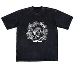CAMISETA ACID WASH OVERSIZE EN ALGODON DE 300GR CON ESTAMPADO CORONA GRIEGA
