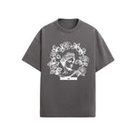 CAMISETA OVERSIZE EN ALGODON DE 300GR CON ESTAMPADO CORONA GRIEGA