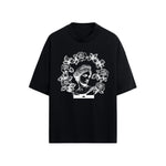 CAMISETA OVERSIZE EN ALGODON DE 300GR CON ESTAMPADO CORONA GRIEGA