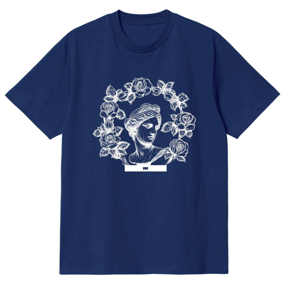 CAMISETA EN ALGODON PIMA 250GR CON ESTAMPADO CORONA GRIEGA