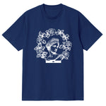 CAMISETA EN ALGODON PIMA 250GR CON ESTAMPADO CORONA GRIEGA