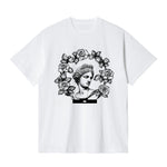 CAMISETA EN ALGODON PIMA 250GR CON ESTAMPADO CORONA GRIEGA