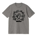 CAMISETA EN ALGODON PIMA 250GR CON ESTAMPADO CORONA GRIEGA