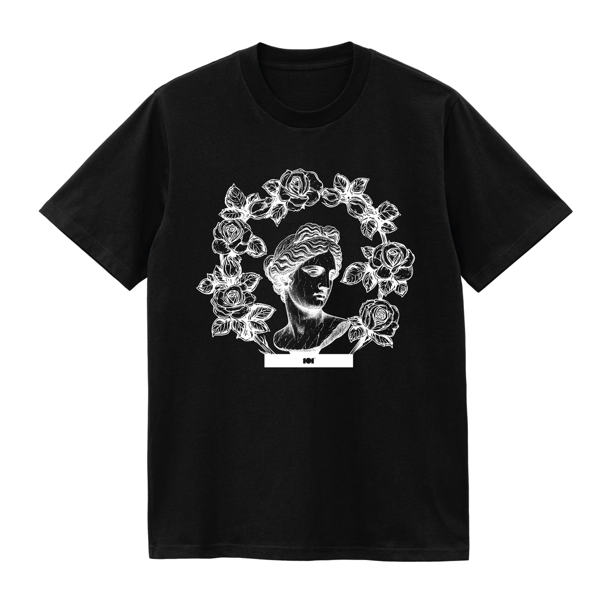 CAMISETA EN ALGODON PIMA 250GR CON ESTAMPADO CORONA GRIEGA