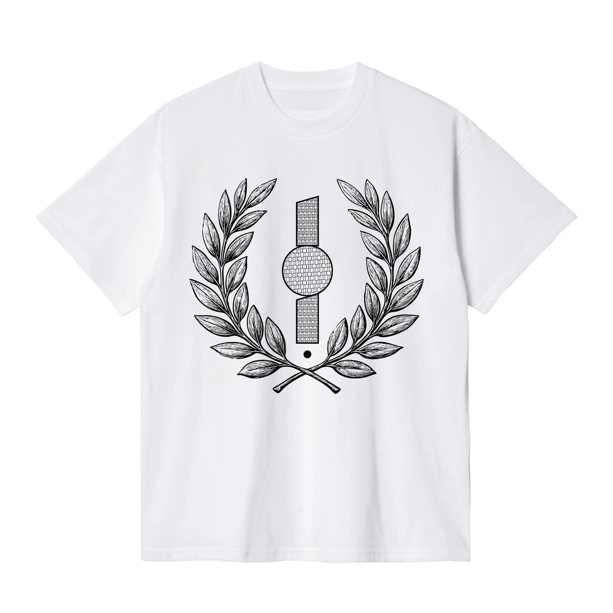 CAMISETA EN ALGODON PIMA 250GR CON ESTAMPADO CORONA LAUREL