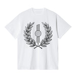 CAMISETA EN ALGODON PIMA 250GR CON ESTAMPADO CORONA LAUREL