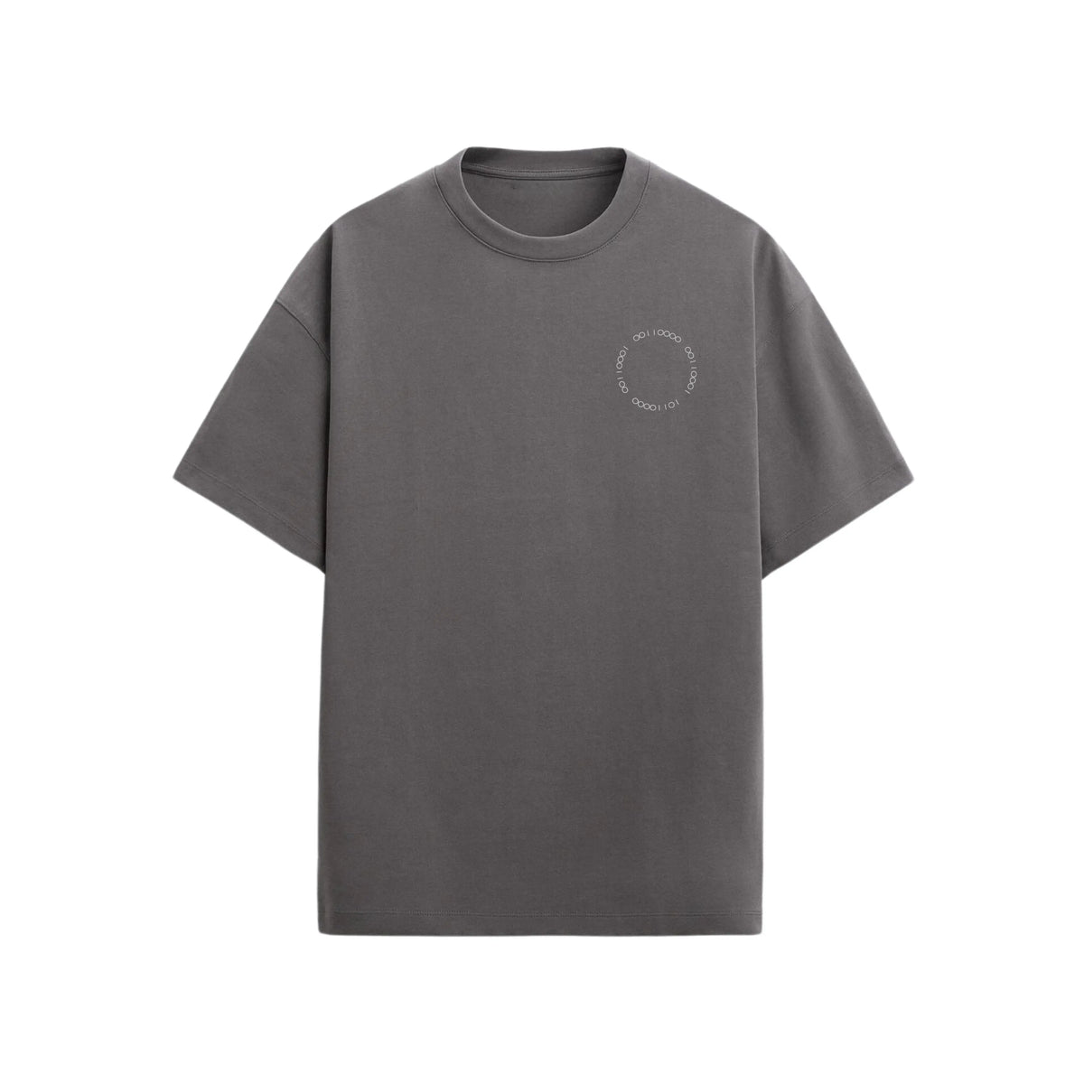 CAMISETA OVERSIZE EN ALGODON DE 300GR CON ESTAMPADO VORTICE BINARIO