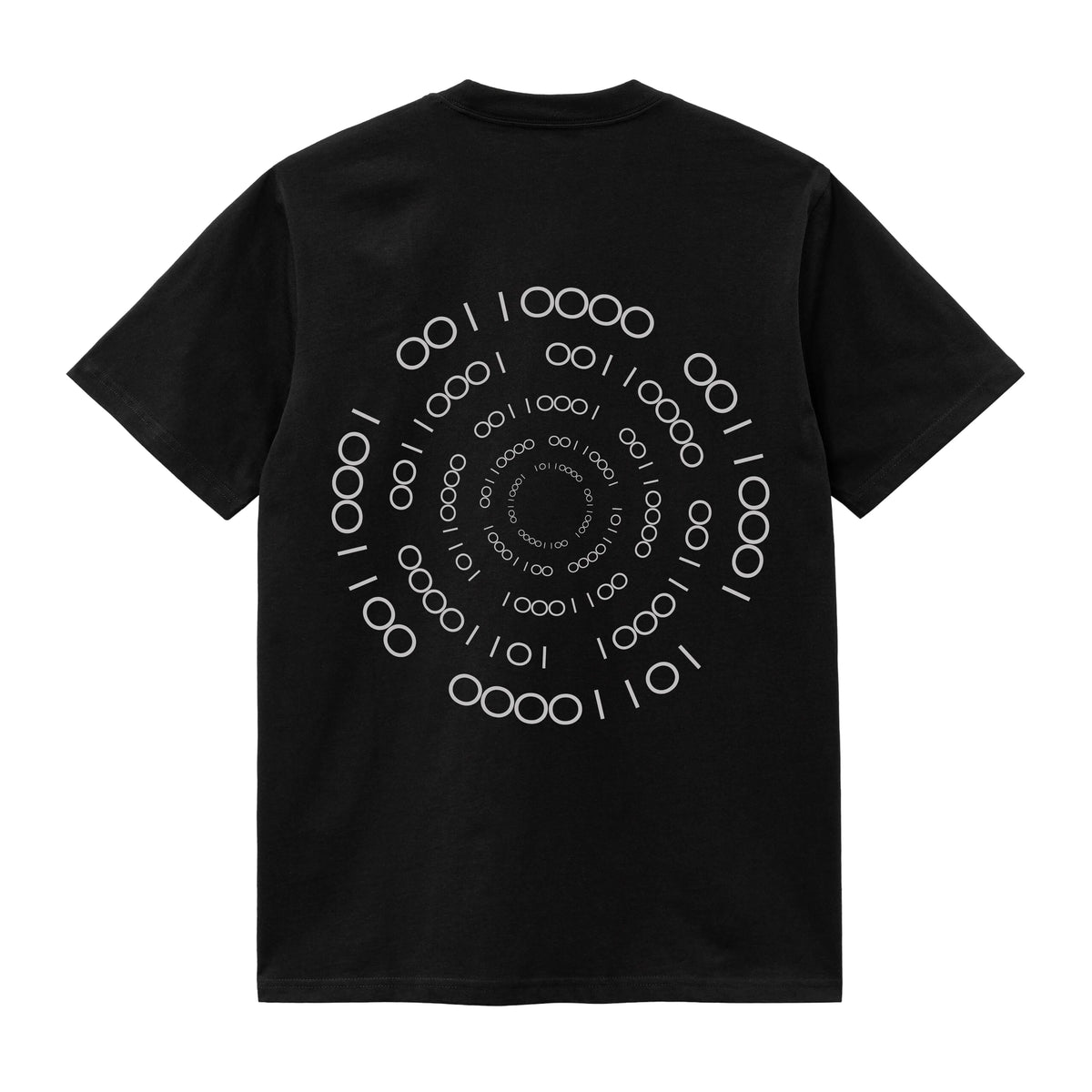 CAMISETA EN ALGODON PIMA 250GR CON ESTAMPADO VORTICE BINARIO