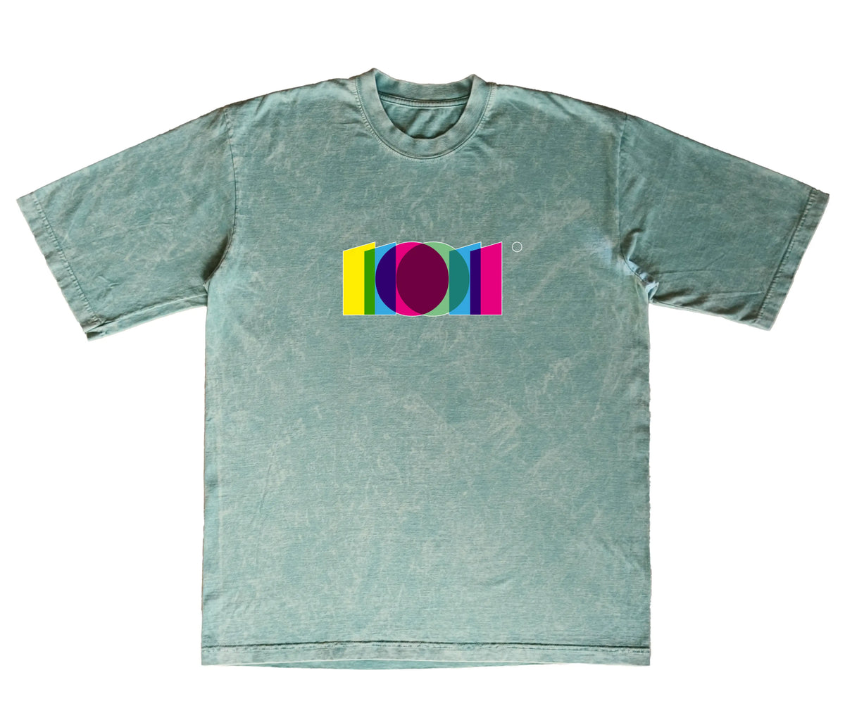 CAMISETA ACID WASH OVERSIZE EN ALGODON DE 300GR CON ESTAMPADO VITRAL