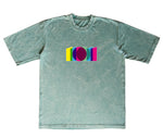 CAMISETA ACID WASH OVERSIZE EN ALGODON DE 300GR CON ESTAMPADO VITRAL