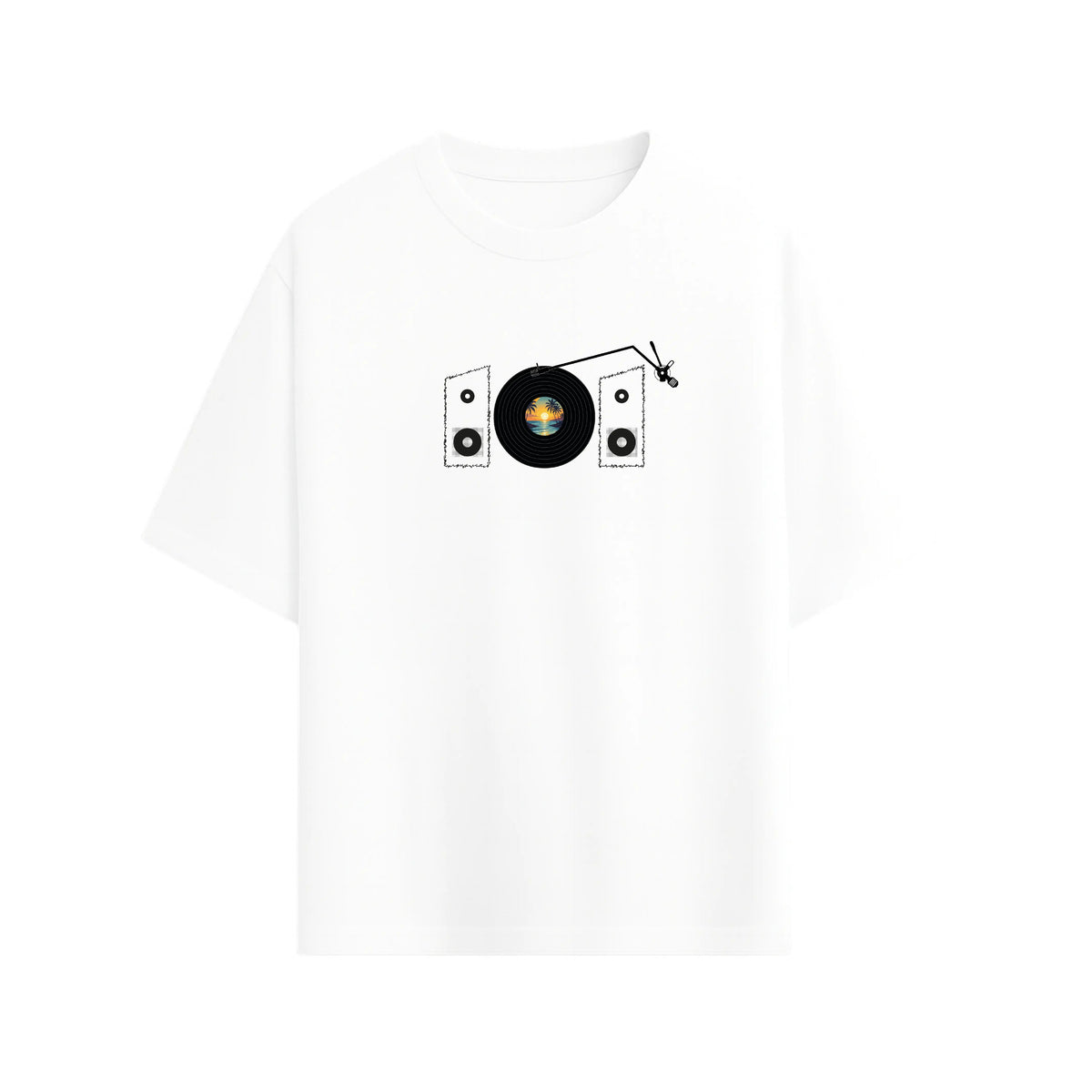 CAMISETA OVERSIZE EN ALGODON DE 300GR CON ESTAMPADO LP PLAYERO