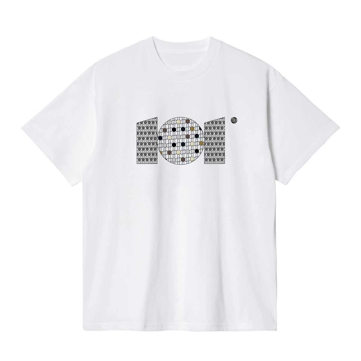 CAMISETA EN ALGODON PIMA 250GR CON ESTAMPADO TRAMA MINERALES