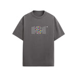 CAMISETA OVERSIZE EN ALGODON DE 300GR CON ESTAMPADO TRAMA COLORES