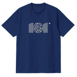 CAMISETA EN ALGODON PIMA 250GR CON ESTAMPADO TRAMA COLORES