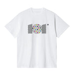 CAMISETA EN ALGODON PIMA 250GR CON ESTAMPADO TRAMA COLORES