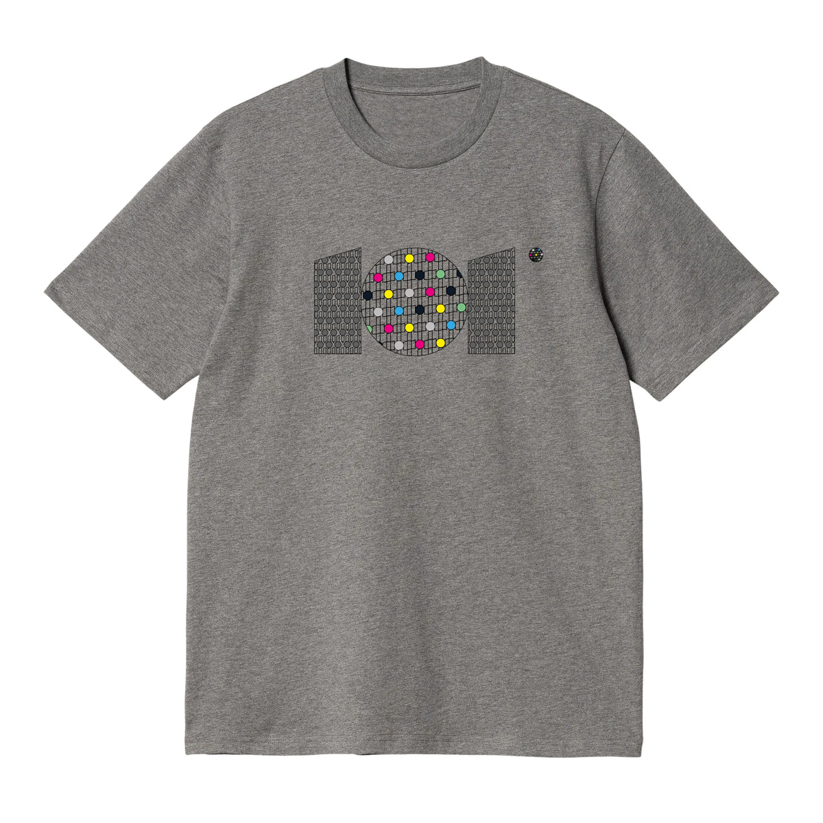 CAMISETA EN ALGODON PIMA 250GR CON ESTAMPADO TRAMA COLORES