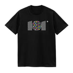 CAMISETA EN ALGODON PIMA 250GR CON ESTAMPADO TRAMA COLORES