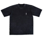 CAMISETA ACID WASH OVERSIZE EN ALGODON DE 300GR CON ESTAMPADO CLÁSICO VERTICAL