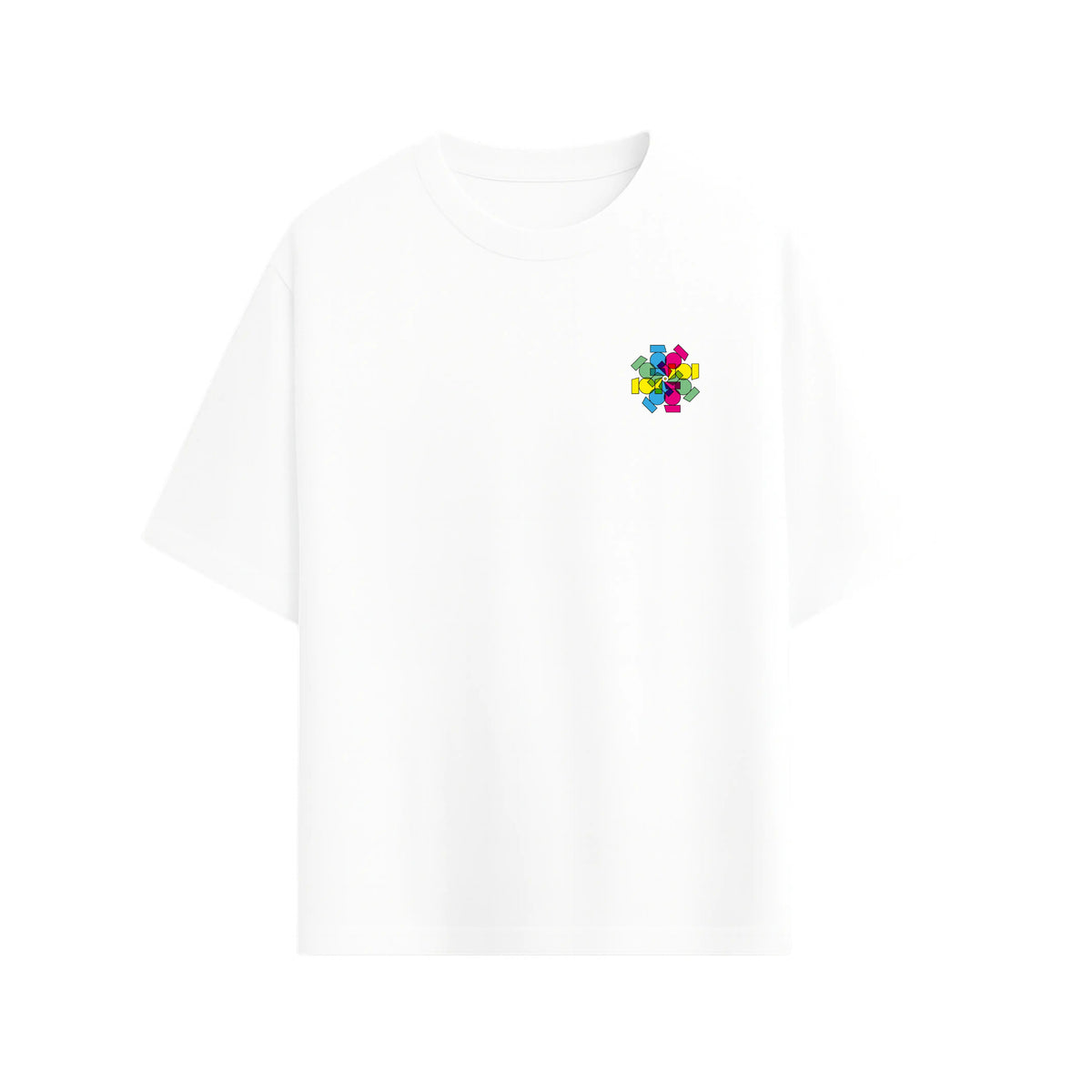 CAMISETA OVERSIZE EN ALGODON DE 300GR CON ESTAMPADO FLOR VITRAL