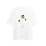 CAMISETA OVERSIZE EN ALGODON DE 300GR CON ESTAMPADO FLOR VITRAL