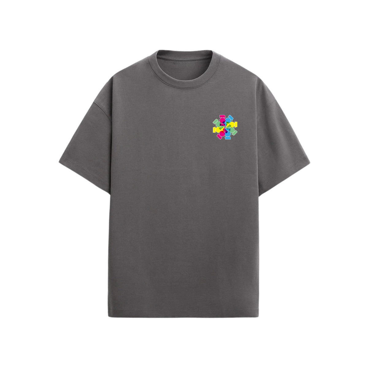 CAMISETA OVERSIZE EN ALGODON DE 300GR CON ESTAMPADO FLOR VITRAL