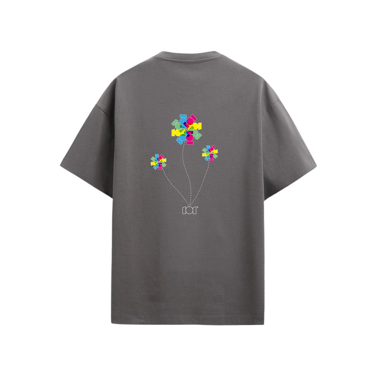 CAMISETA OVERSIZE EN ALGODON DE 300GR CON ESTAMPADO FLOR VITRAL