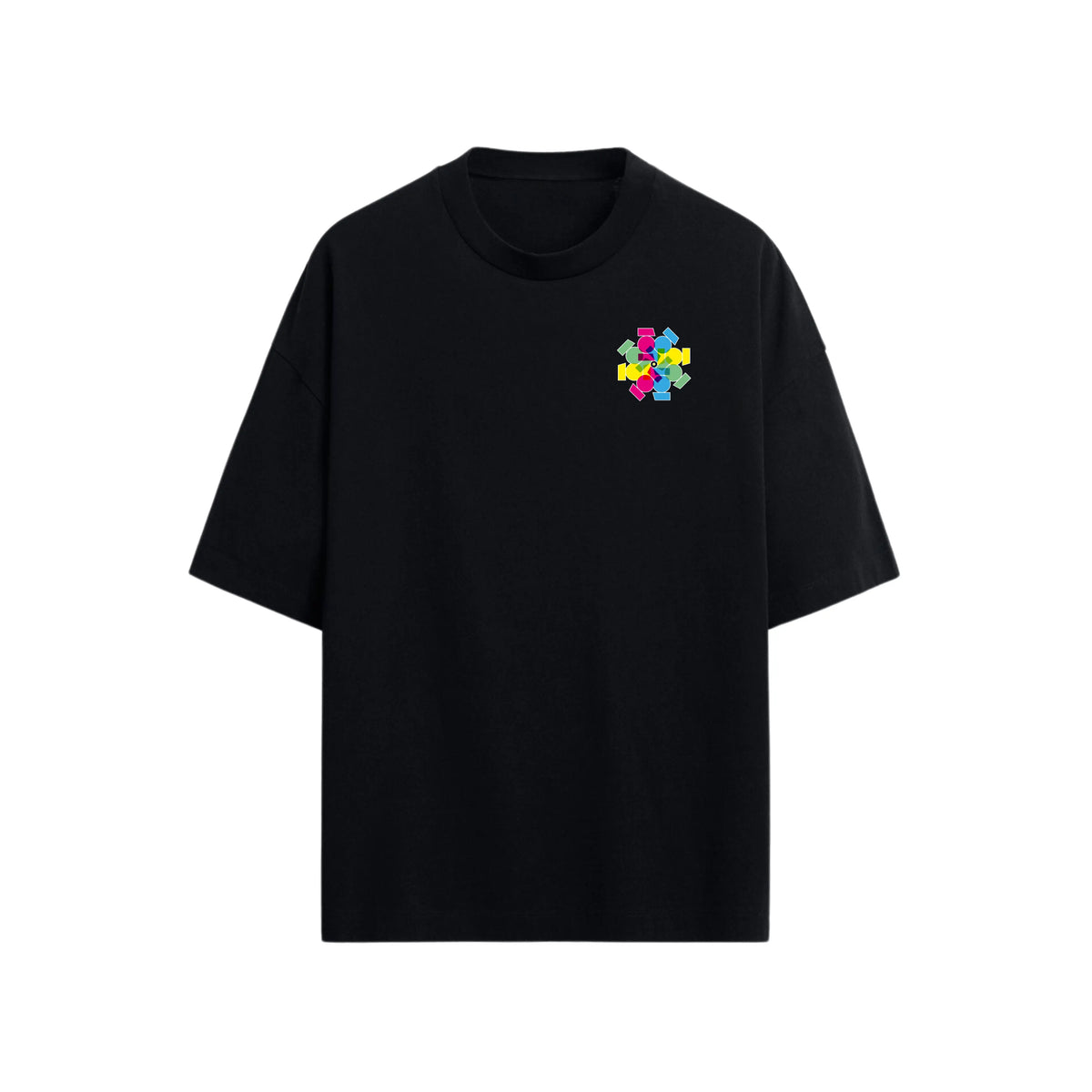 CAMISETA OVERSIZE EN ALGODON DE 300GR CON ESTAMPADO FLOR VITRAL