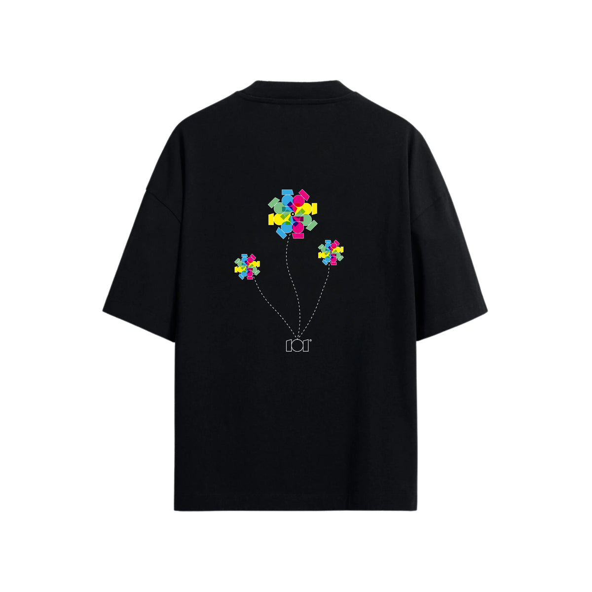 CAMISETA OVERSIZE EN ALGODON DE 300GR CON ESTAMPADO FLOR VITRAL