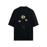 CAMISETA OVERSIZE EN ALGODON DE 300GR CON ESTAMPADO FLOR VITRAL