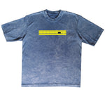 CAMISETA ACID WASH OVERSIZE EN ALGODON DE 300GR CON ESTAMPADO CINTA AMARILLA