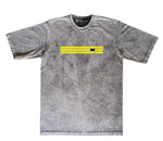 CAMISETA ACID WASH OVERSIZE EN ALGODON DE 300GR CON ESTAMPADO CINTA AMARILLA