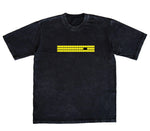 CAMISETA ACID WASH OVERSIZE EN ALGODON DE 300GR CON ESTAMPADO CINTA AMARILLA