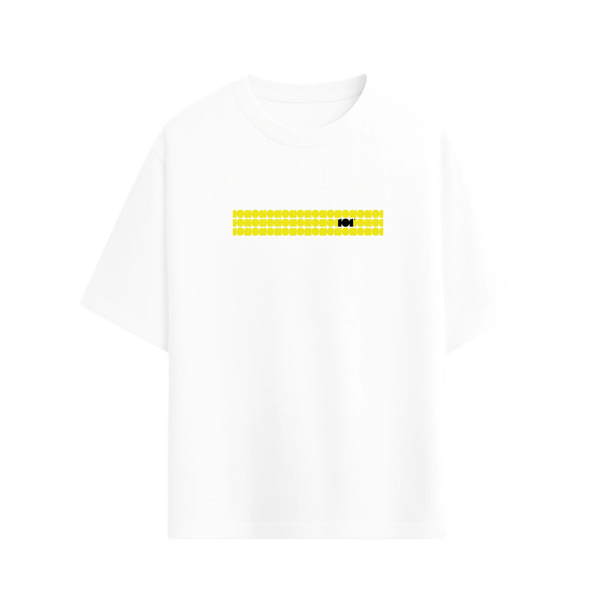 CAMISETA OVERSIZE EN ALGODON DE 300GR CON ESTAMPADO CINTA AMARILLA