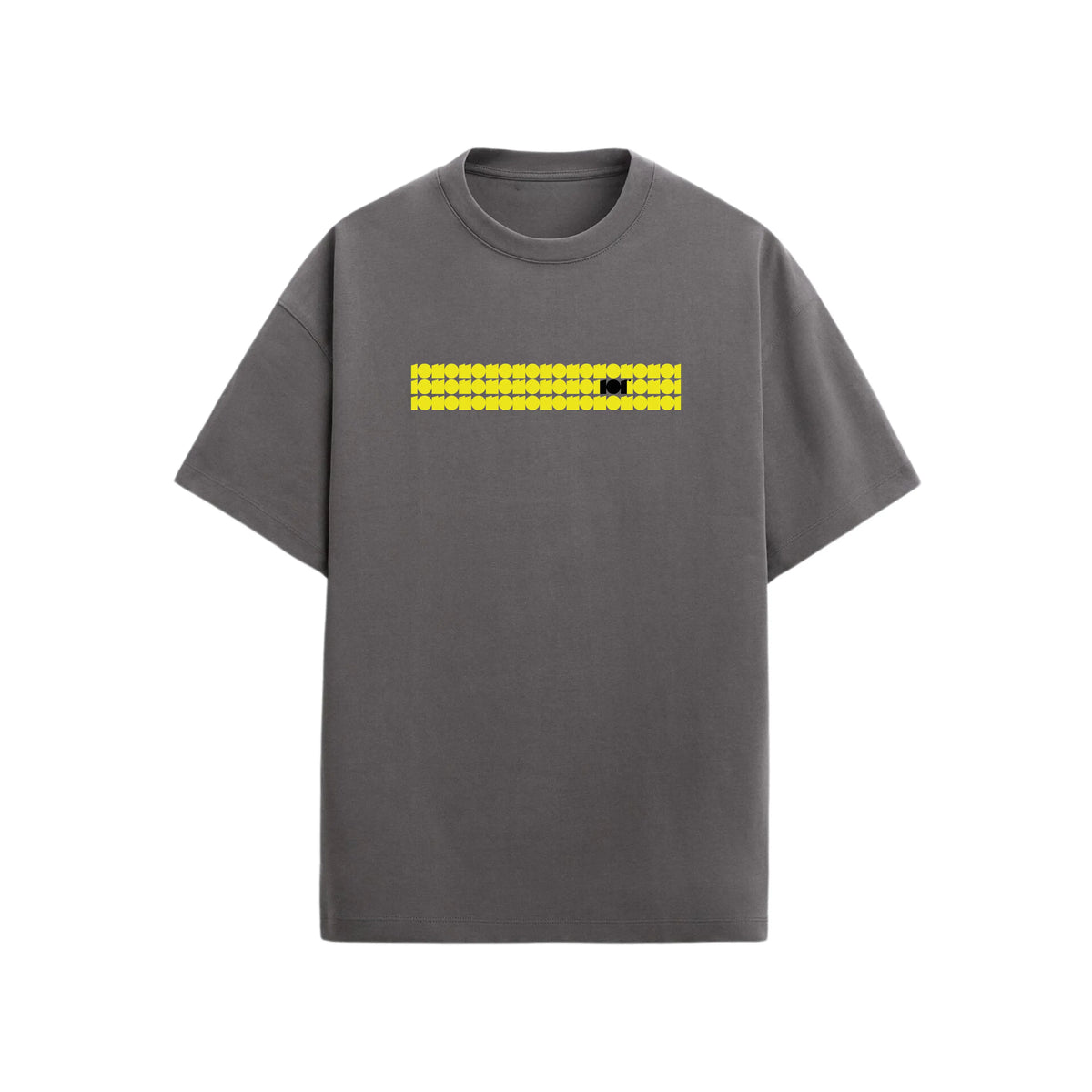 CAMISETA OVERSIZE EN ALGODON DE 300GR CON ESTAMPADO CINTA AMARILLA