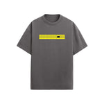 CAMISETA OVERSIZE EN ALGODON DE 300GR CON ESTAMPADO CINTA AMARILLA