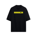 CAMISETA OVERSIZE EN ALGODON DE 300GR CON ESTAMPADO CINTA AMARILLA